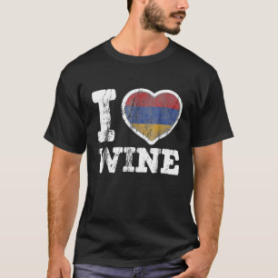 I Love Armenian Wine Armenia Heart Flag T-Shirt