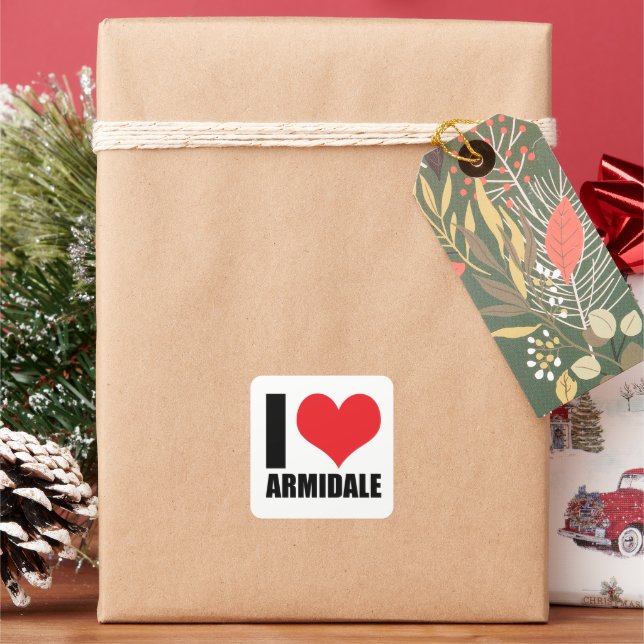 I love Armidale Square Sticker (Holiday)