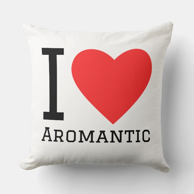 I love aromantic throw pillow (Front)