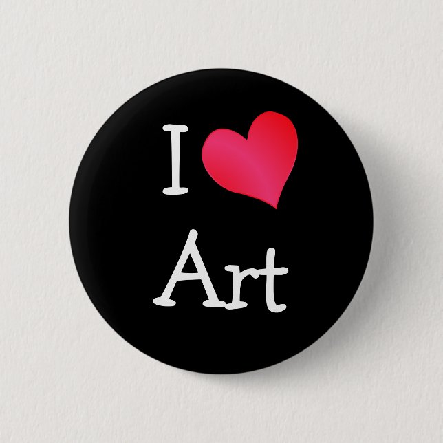 I Love Art 2 Inch Round Button (Front)