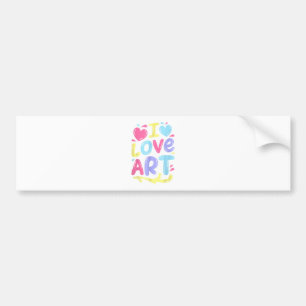 I Love Art, Artist Painter Colourful Painting Gift Bumper Sticker