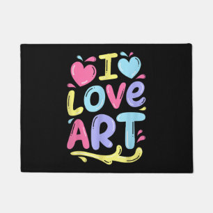 I Love Art, Artist Painter Colourful Painting Gift Doormat