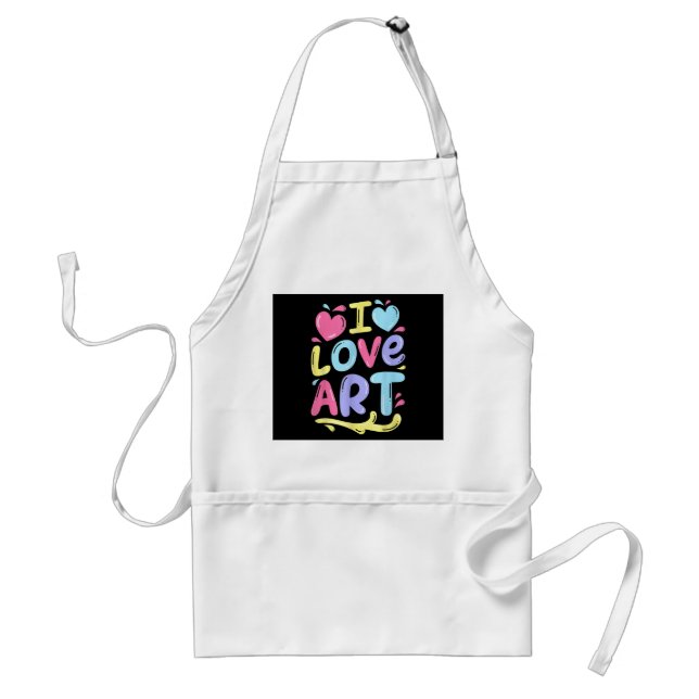 I Love Art, Artist Painter Colourful Painting Gift Standard Apron (Front)