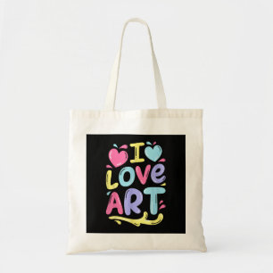 I Love Art, Artist Painter Colourful Painting Gift Tote Bag
