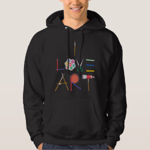 I Love Art Cute Fun Painting Drawing Sketch Artist Hoodie