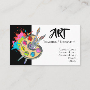 I Love Art Painter's Palette Business Card