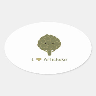 I love artichoke oval sticker