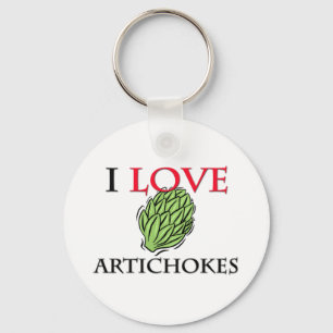 I Love Artichokes Keychain