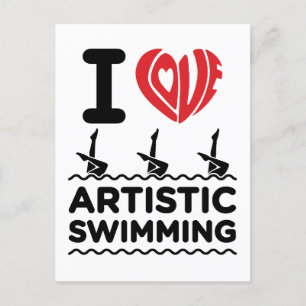 I Love Artistic Swimming Synchro Swimmer Postcard