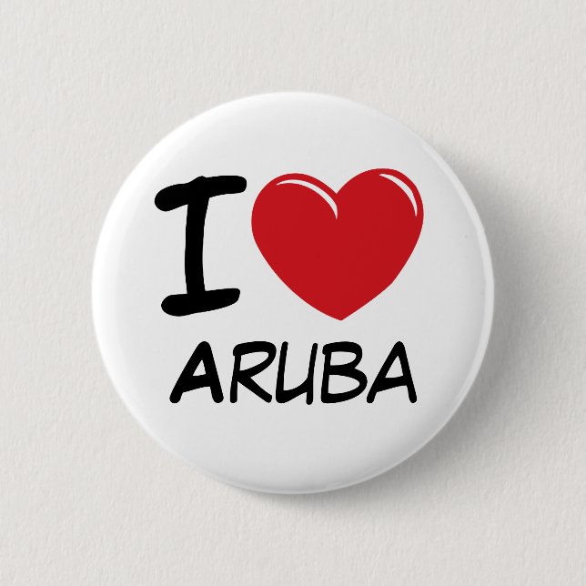I Love Aruba 2 Inch Round Button (Front)