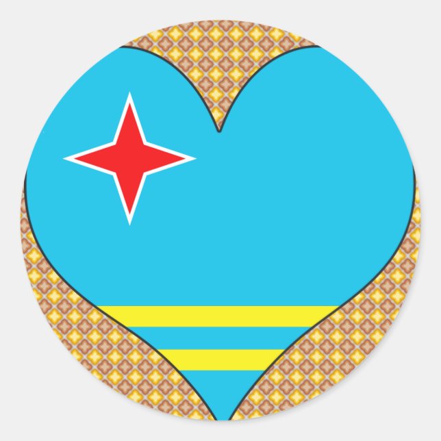 I Love Aruba Classic Round Sticker (Front)