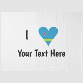 I Love (Aruba Heart Flag) Personalized  Tissue Paper
