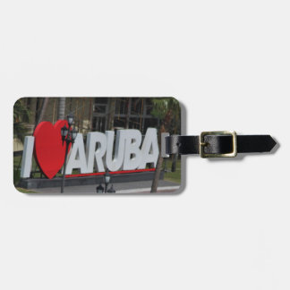 "I Love Aruba" sign, photography, Luggage Tag