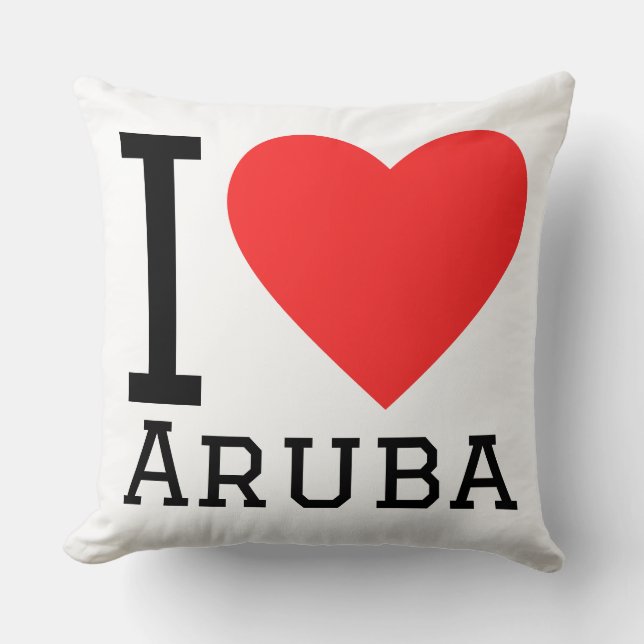 I love Aruba  Throw Pillow (Front)