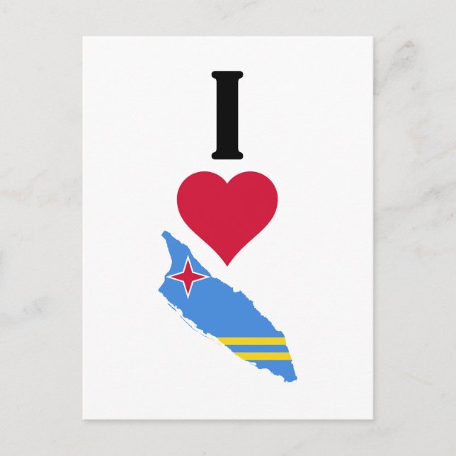 I Love Aruba Vertical I Heart Aruba Drapeau Carte (Devant)