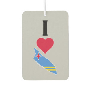 I Love Aruba Vertical I Heart Aruba Flag Map Air Freshener