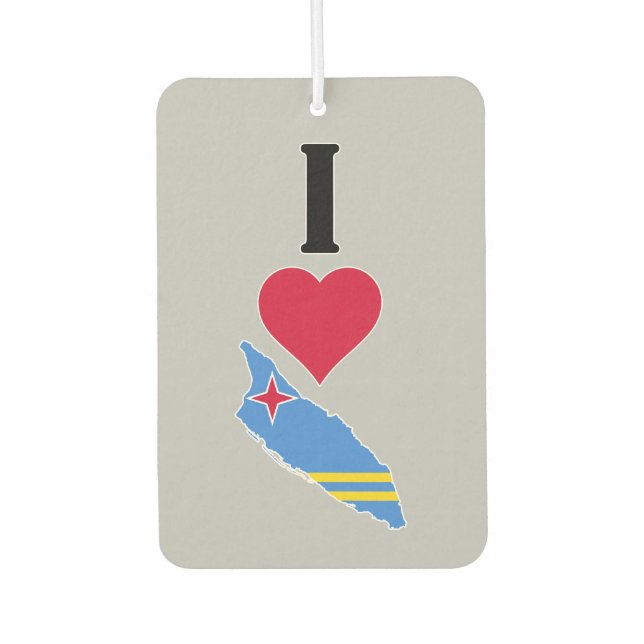I Love Aruba Vertical I Heart Aruba Flag Map Air Freshener (Front)