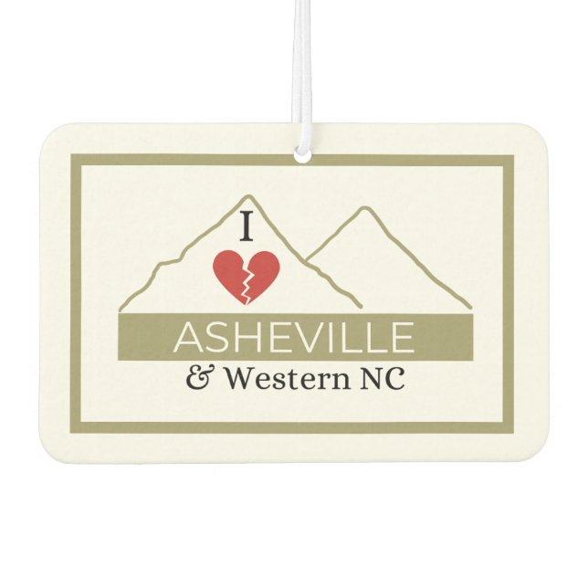I Love Asheville & Western NC Air Freshener (Front)