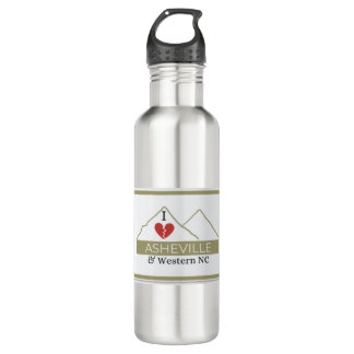 I Love Asheville & Western NC Sticker  710 Ml Water Bottle