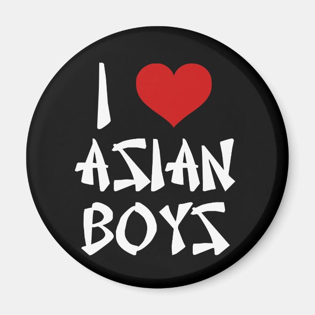 I Love Asian Boys Magnet (Front)