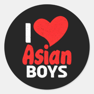 I Love Asian Classic Round Sticker
