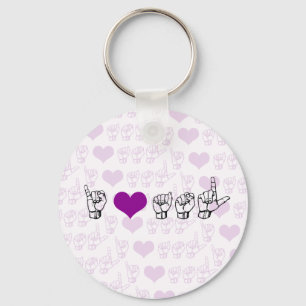 I Love ASL (American Sign Language) Keychain