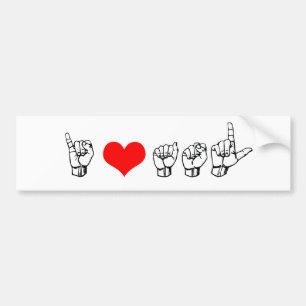 I Love ASL Bumper Sticker