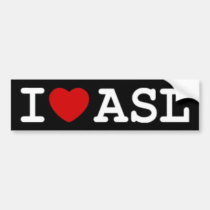 I Love ASL Bumper Sticker