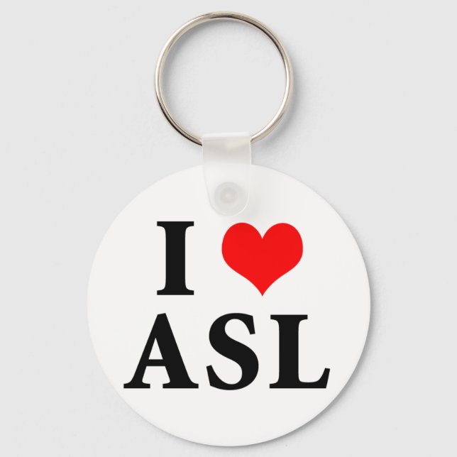 I Love ASL Keychain (Front)