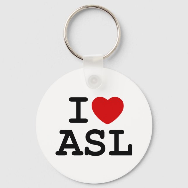 I Love ASL Keychain (Front)