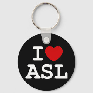 I Love ASL Keychain