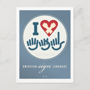 I Love ASL Postcard