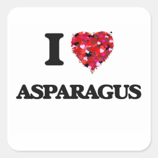 I Love Asparagus food design Square Sticker