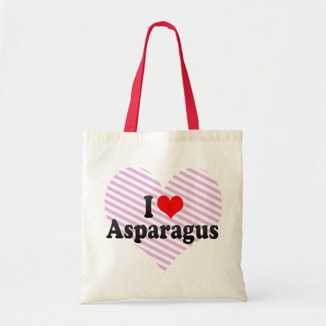 I Love Asparagus Tote Bag (Front)