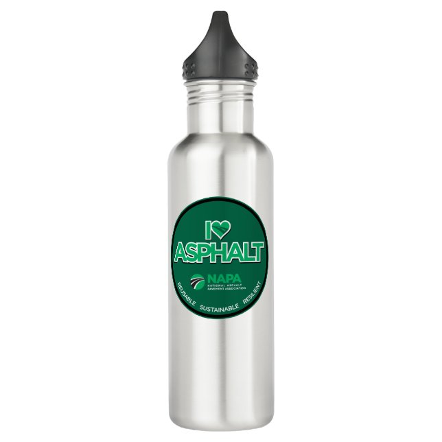 I Love Asphalt Stainless Steel Water Bottle (Left)
