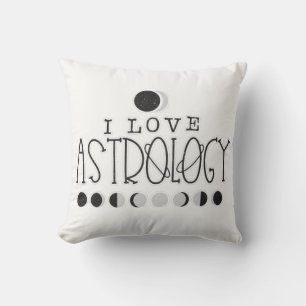 I love Astrology Sun & Moon Phases Throw Pillow