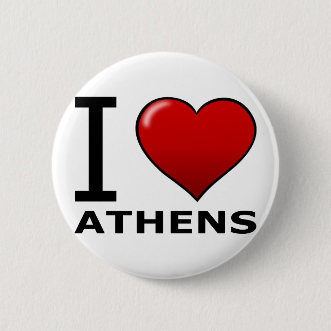 I LOVE ATHENS,GA - GEORGIA 2 INCH ROUND BUTTON (Front)