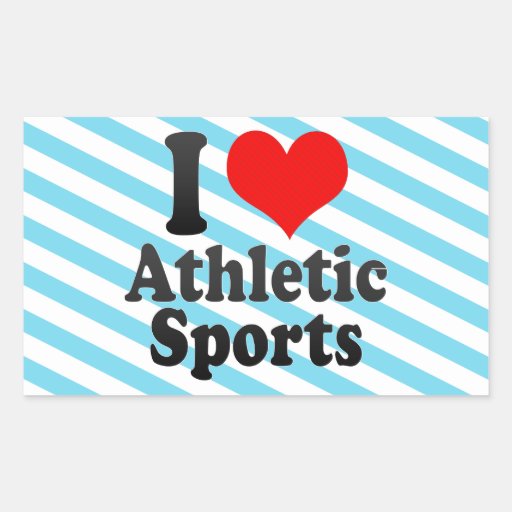 I love Athletic Sports Rectangle Stickers | Zazzle