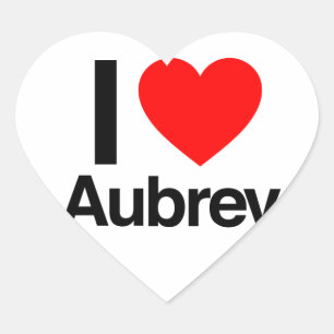 i love aubrey heart sticker
