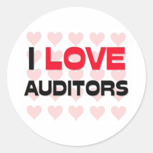 I LOVE AUDITORS CLASSIC ROUND STICKER