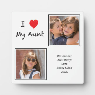 I Love Aunt 2 Photo Plaque