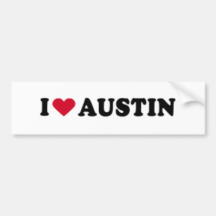 I LOVE AUSTIN BUMPER STICKER