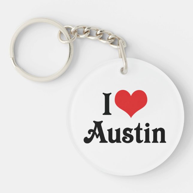 I Love Austin Keychain (Front)