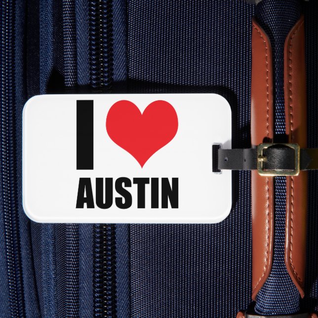 I love Austin Luggage Tag (Front Insitu 4)