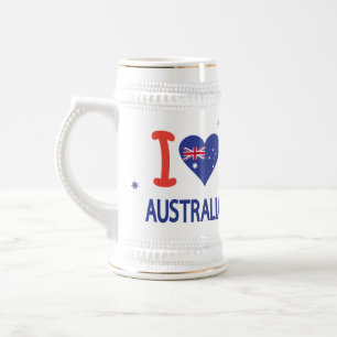 "I LOVE AUSTRALIA" Australia Day 26th January Beer Stein