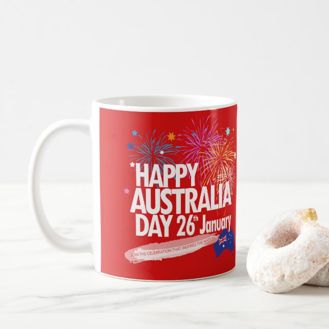 "I LOVE AUSTRALIA" Australia Day 26th January Coffee Mug (With Donut)