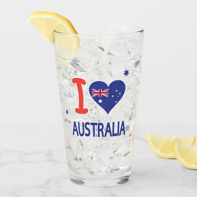"I LOVE AUSTRALIA" Australia Day 26th January Glass (Front Ice)