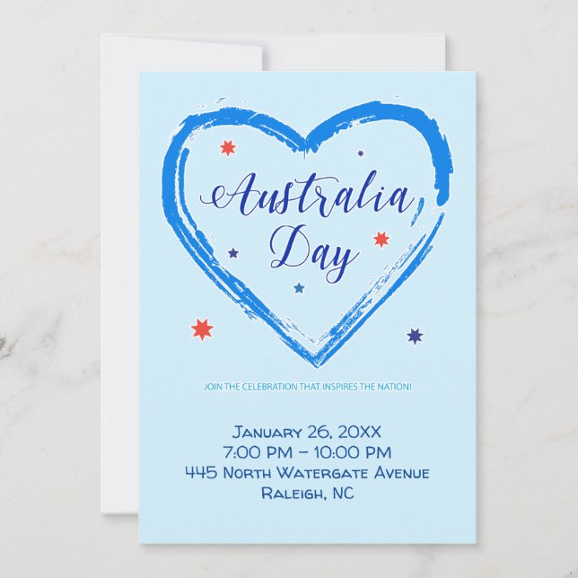 "I LOVE AUSTRALIA" Australia Day 26th January Holiday Card (Front)