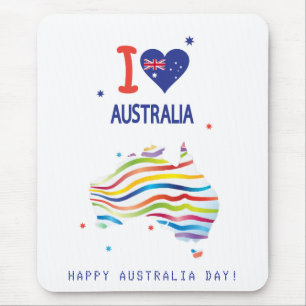 "I LOVE AUSTRALIA" Australia Day 26th January Mouse Pad
