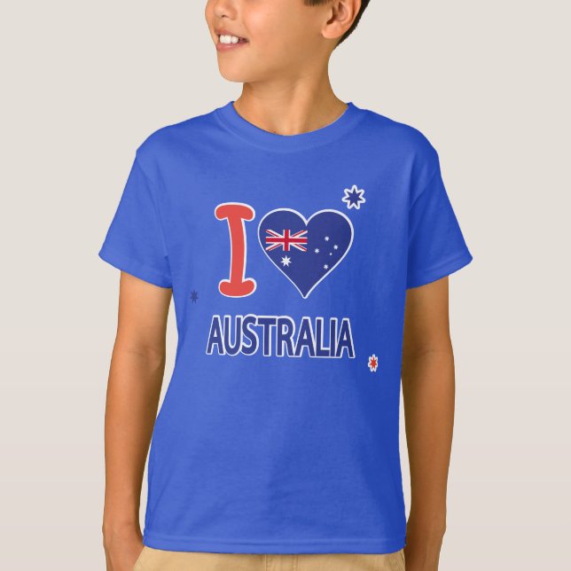 I LOVE AUSTRALIA Happy Australia Day 26th January T-Shirt (Front)